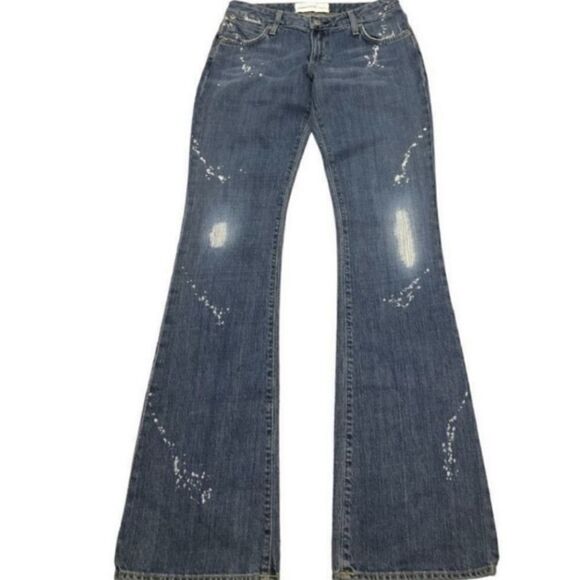 Paper Denim & Cloth Flare Blue Acid Wash Denim Jeans Size 26 NEW - Picture 2 of 5